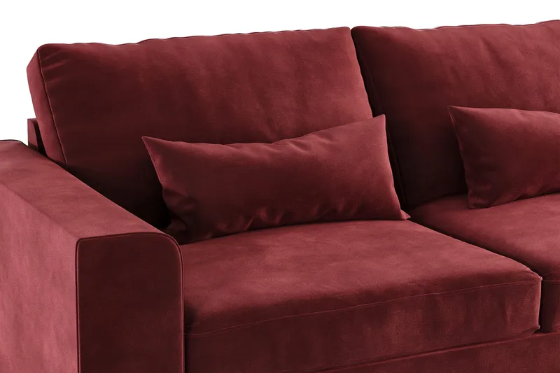 Copenhagen 4-personers Højrevendt L-formet Divansofa i Fløjl - Lilla - Møbler - Sofaer - Sofa med chaiselong