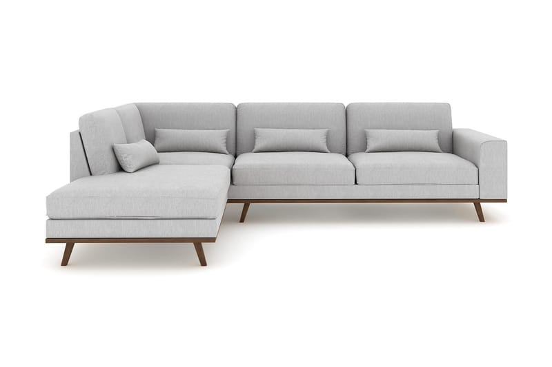 Copenhagen 4-personers Venstrevendt L-formet Chaiselongsofa i Stof - Grå - Møbler - Sofaer - Sofa med chaiselong