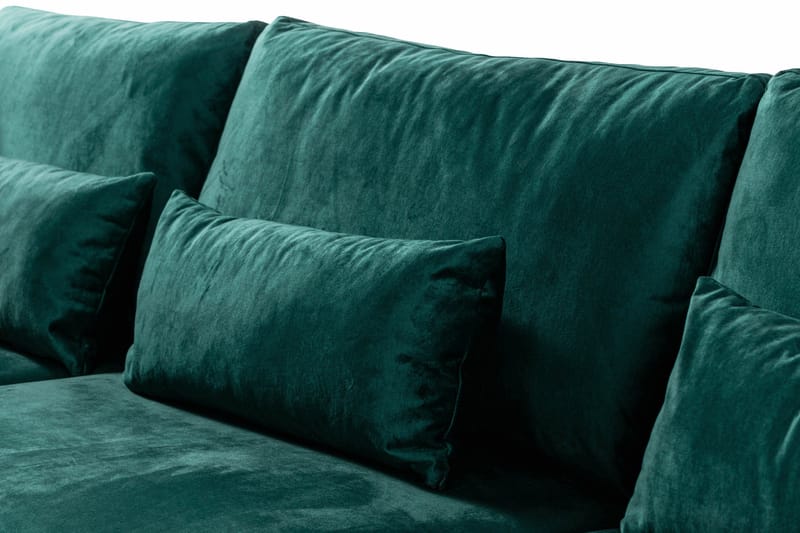 Copenhagen 4-personers Venstrevendt L-formet Chaiselongsofa i Fløjl - Grøn - Møbler - Sofaer - Sofa med chaiselong