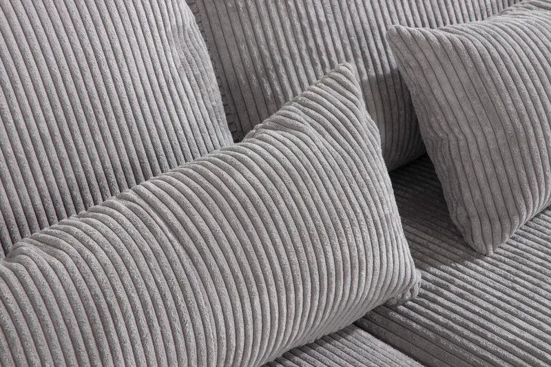 Copenhagen 4-personers Venstrevendt L-formet Divansofa i Manchester - Lysegrå - Møbler - Sofaer - Sofa med chaiselong