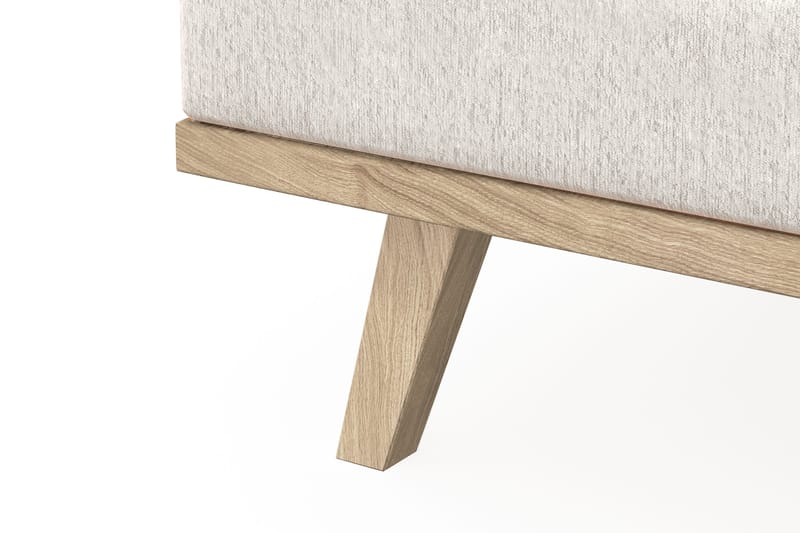 Copenhagen 4-personers Venstrevendt L-formet Chaiselongsofa i Fløjl - Cremehvid - Møbler - Sofaer - Sofa med chaiselong