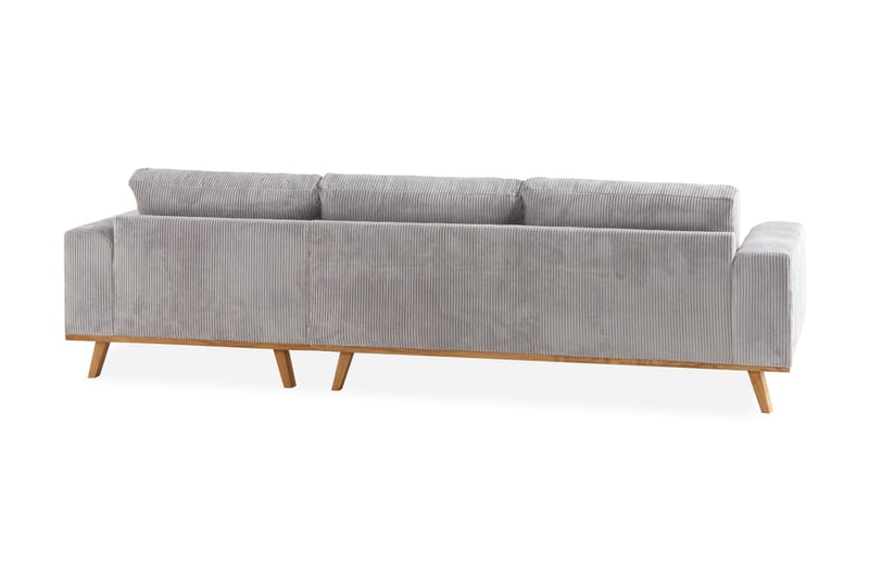 Copenhagen 4-personers Højrevendt L-formet Divansofa i Manchester - Lysegrå - Møbler - Sofaer - Sofa med chaiselong