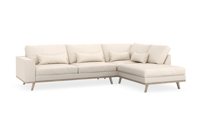 Copenhagen 4-personers Højrevendt L-formet Chaiselongsofa i Manchester - Beige - Møbler - Sofaer - Sofa med chaiselong