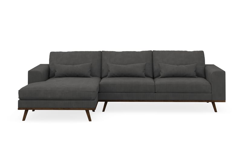 Copenhagen 4-personers Venstrevendt L-formet Divansofa i Manchester - Mørkegrå - Møbler - Sofaer - Sofa med chaiselong
