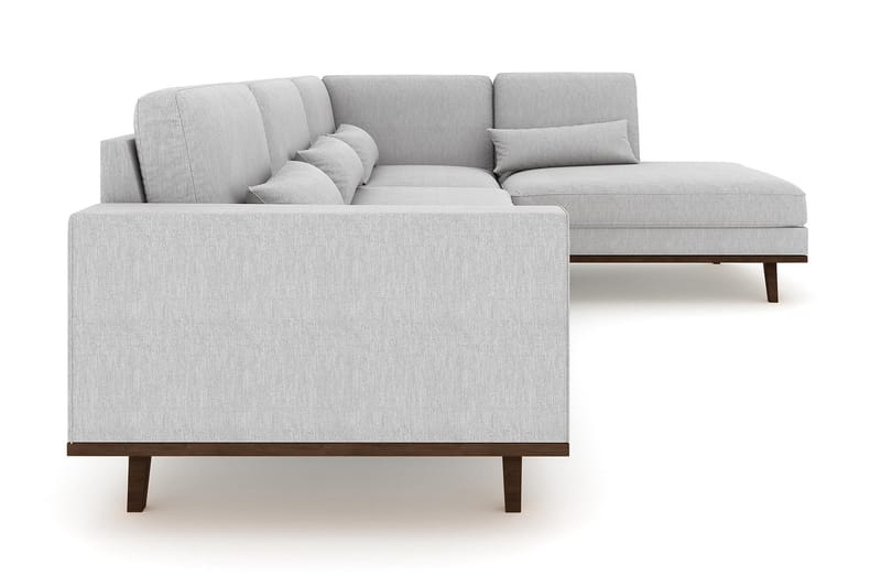 Copenhagen 4-personers Højrevendt L-formet Chaiselongsofa i Stof - Grå - Møbler - Sofaer - Sofa med chaiselong