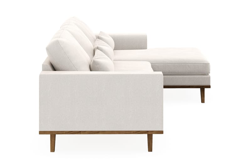 Copenhagen 4-personers Højrevendt L-formet Divansofa i Fløjl - Cremehvid - Møbler - Sofaer - Sofa med chaiselong
