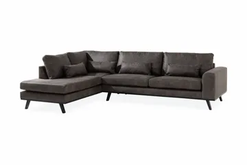 Copenhagen 4-personers Venstrevendt L-formet Chaiselongsofa i Kunstlæder - Mørkegrå - Møbler - Sofaer - Sofa med chaiselong