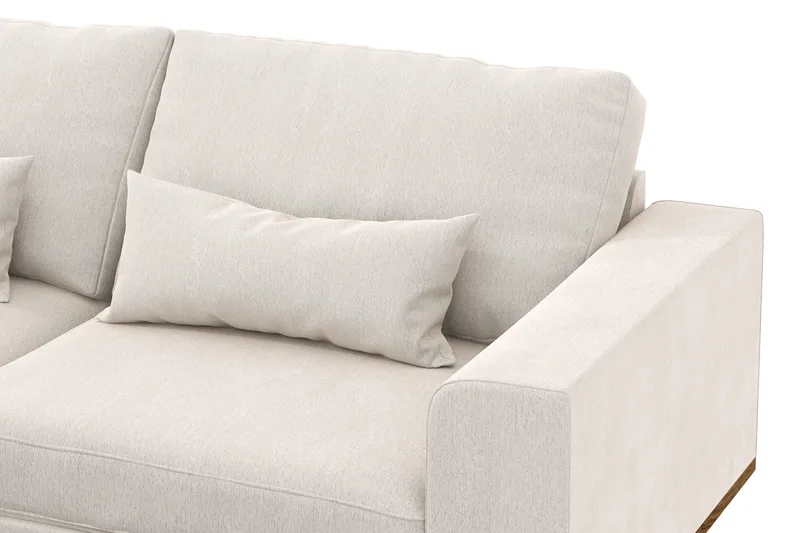 Copenhagen 4-personers Venstrevendt L-formet Chaiselongsofa i Fløjl - Cremehvid - Møbler - Sofaer - Sofa med chaiselong