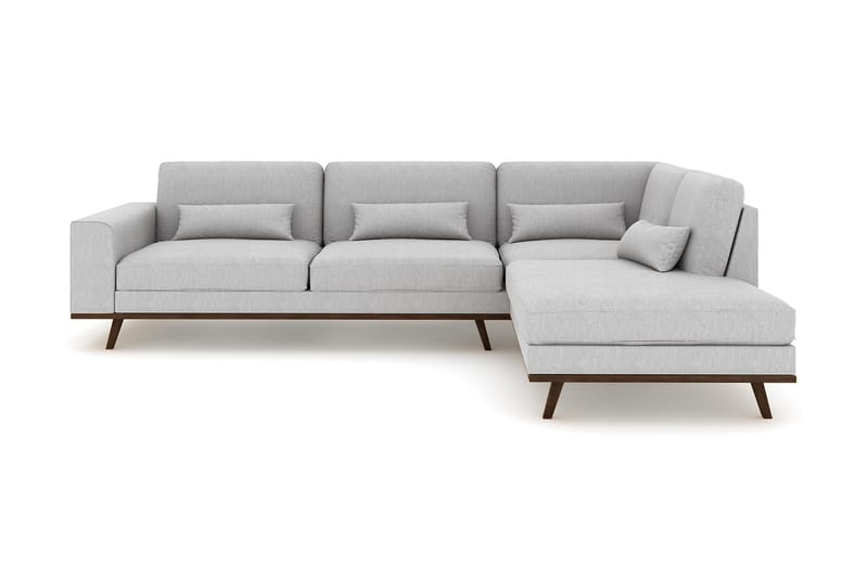 Copenhagen 4-personers Højrevendt L-formet Chaiselongsofa i Stof - Grå - Møbler - Sofaer - Sofa med chaiselong