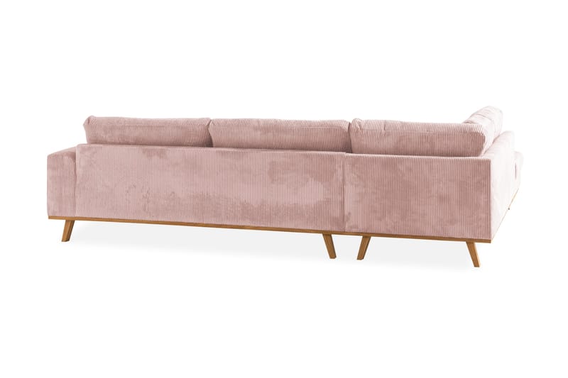 Copenhagen 4-personers Venstrevendt L-formet Divansofa i Manchester - Rosa - Møbler - Sofaer - Sofa med chaiselong