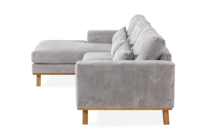 Copenhagen 4-personers Venstrevendt L-formet Divansofa i Manchester - Lysegrå - Møbler - Sofaer - Sofa med chaiselong