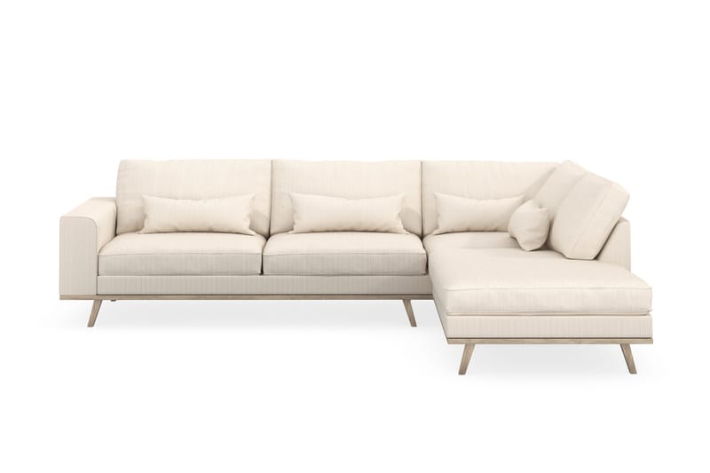 Copenhagen 4-personers Højrevendt L-formet Chaiselongsofa i Manchester - Beige - Møbler - Sofaer - Sofa med chaiselong