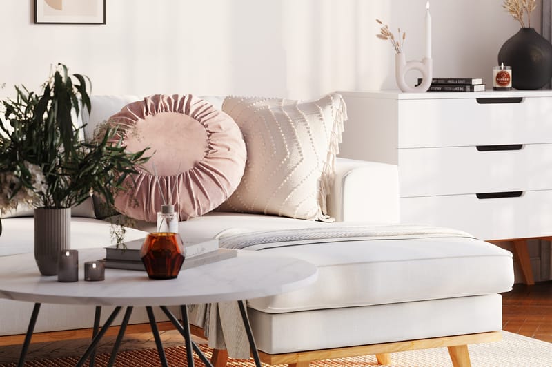 Copenhagen Compact 3-personers Vendbar L-formet Divansofa i Stof - Lysegrå - Møbler - Sofaer - Sofa med chaiselong