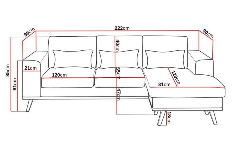 Copenhagen Compact 3-personers Vendbar L-formet Divansofa i Stof - Lysegrå - Møbler - Sofaer - Sofa med chaiselong