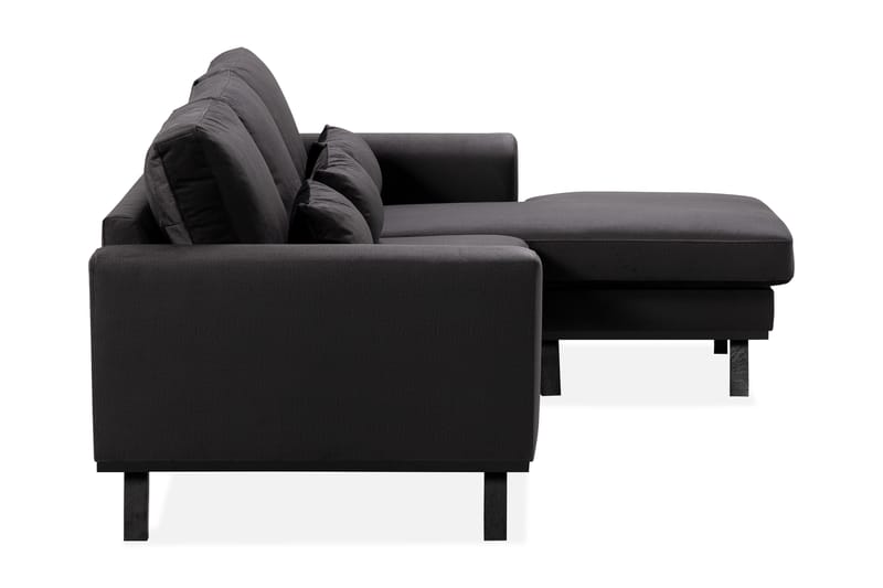 Copenhagen Compact 3-personers Vendbar L-formet Divansofa i Fløjl - Mørkegrå - Møbler - Sofaer - Sofa med chaiselong