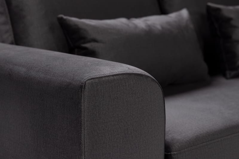 Copenhagen Compact 3-personers Vendbar L-formet Divansofa i Fløjl - Mørkegrå - Møbler - Sofaer - Sofa med chaiselong