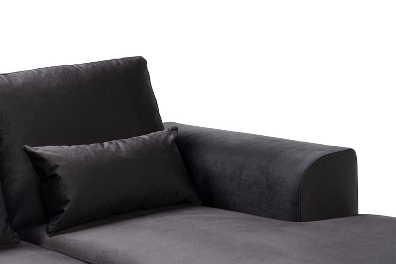 Copenhagen Compact 3-personers Vendbar L-formet Divansofa i Fløjl - Mørkegrå - Møbler - Sofaer - Sofa med chaiselong