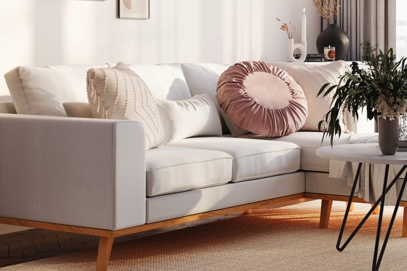 Copenhagen Compact 3-personers Vendbar L-formet Divansofa i Stof - Lysegrå - Møbler - Sofaer - Sofa med chaiselong