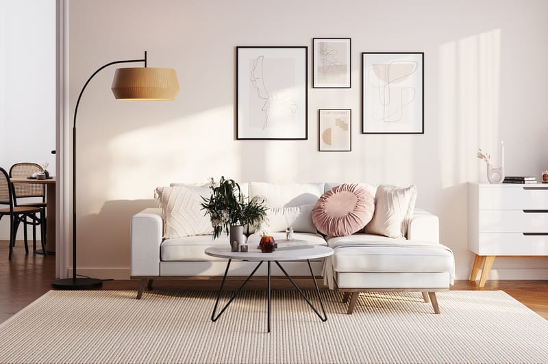 Copenhagen Compact 3-personers Vendbar L-formet Divansofa i Stof - Lysegrå - Møbler - Sofaer - Sofa med chaiselong