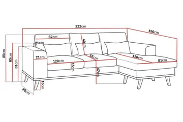 Copenhagen Compact 3-personers Vendbar L-formet Divansofa i Stof - Lysegrå - Møbler - Sofaer - Sofa med chaiselong
