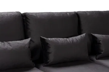 Copenhagen Compact 3-personers Vendbar L-formet Divansofa i Fløjl - Mørkegrå - Møbler - Sofaer - Sofa med chaiselong