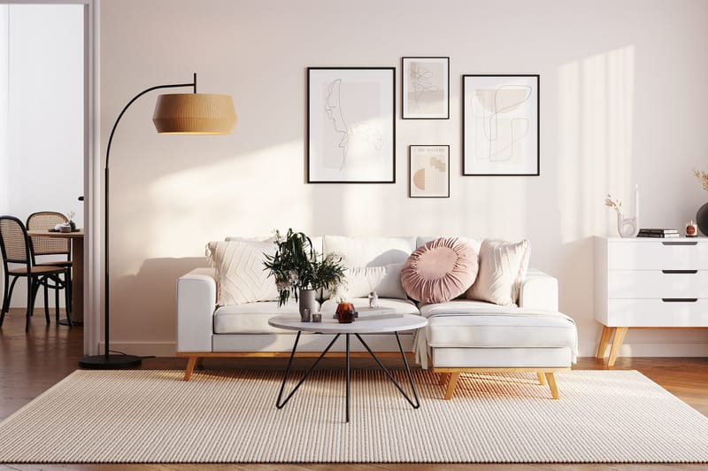 Copenhagen Compact 3-personers Vendbar L-formet Divansofa i Stof - Lysegrå - Møbler - Sofaer - Sofa med chaiselong