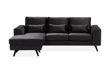 Copenhagen Compact 3-personers Vendbar L-formet Divansofa i Fløjl - Mørkegrå - Møbler - Sofaer - Sofa med chaiselong