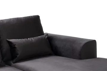 Copenhagen Compact 3-personers Vendbar L-formet Divansofa i Fløjl - Mørkegrå - Møbler - Sofaer - Sofa med chaiselong