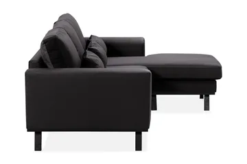 Copenhagen Compact 3-personers Vendbar L-formet Divansofa i Fløjl - Mørkegrå - Møbler - Sofaer - Sofa med chaiselong