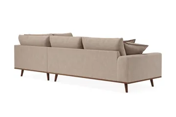 Copenhagen Premium 4-seters Høyrevendt L-formet Dyp Sjeselongsofa i Stof - Lysebrun - Møbler - Sofaer - Sofa med chaiselong