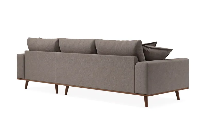 Copenhagen Premium 4-seters Høyrevendt L-formet Dyp Divansofa i Stof - Brun - Møbler - Sofaer - Sofa med chaiselong