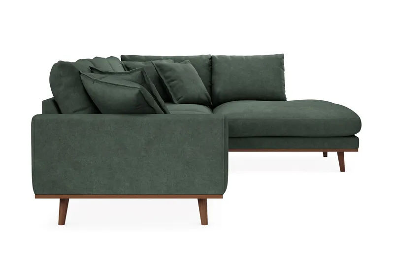 Copenhagen Premium 4-seters Høyrevendt L-formet Dyp Sjeselongsofa i Stof - Grøn - Møbler - Sofaer - Sofa med chaiselong