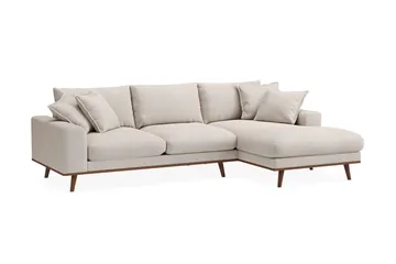 Copenhagen Premium 4-seters Høyrevendt L-formet Dyp Divansofa i Stof - Beige - Møbler - Sofaer - Sofa med chaiselong