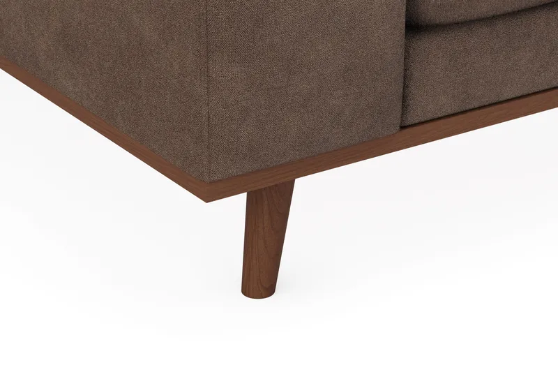 Copenhagen Premium 4-seters Høyrevendt L-formet Dyp Sjeselongsofa i Stof - Mørkebrun - Møbler - Sofaer - Sofa med chaiselong