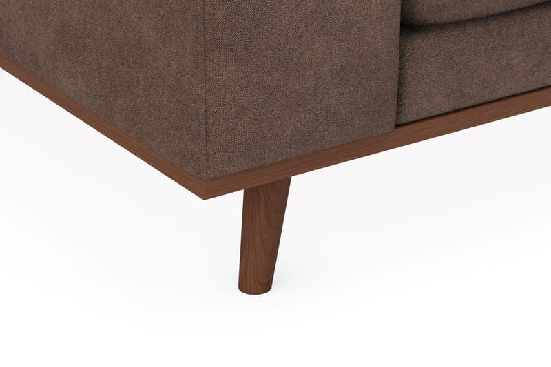 Copenhagen Premium 4-seters Høyrevendt L-formet Dyp Sjeselongsofa i Stof - Mørkebrun - Møbler - Sofaer - Sofa med chaiselong