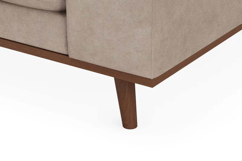 Copenhagen Premium 4-seters Venstrevendt L-formet Dyp Sjeselongsofa i Stof - Lysebrun - Møbler - Sofaer - Sofa med chaiselong