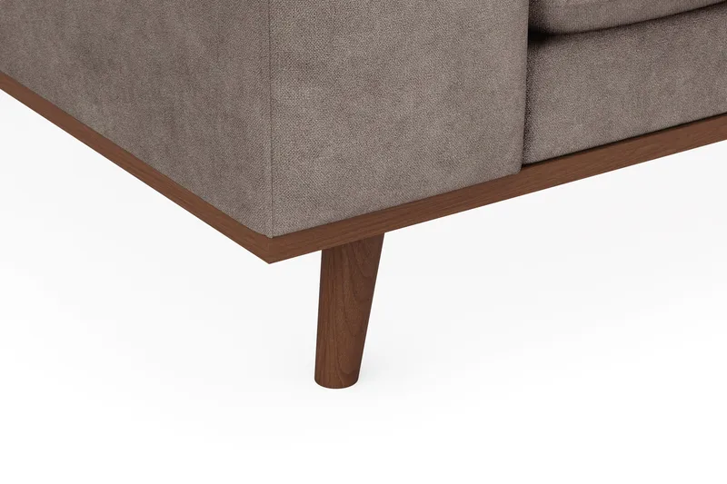 Copenhagen Premium 4-seters Høyrevendt L-formet Dyp Sjeselongsofa i Stof - Brun - Møbler - Sofaer - Sofa med chaiselong