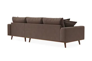 Copenhagen Premium 4-seters Høyrevendt L-formet Dyp Divansofa i Stof - Mørkebrun - Møbler - Sofaer - Sofa med chaiselong