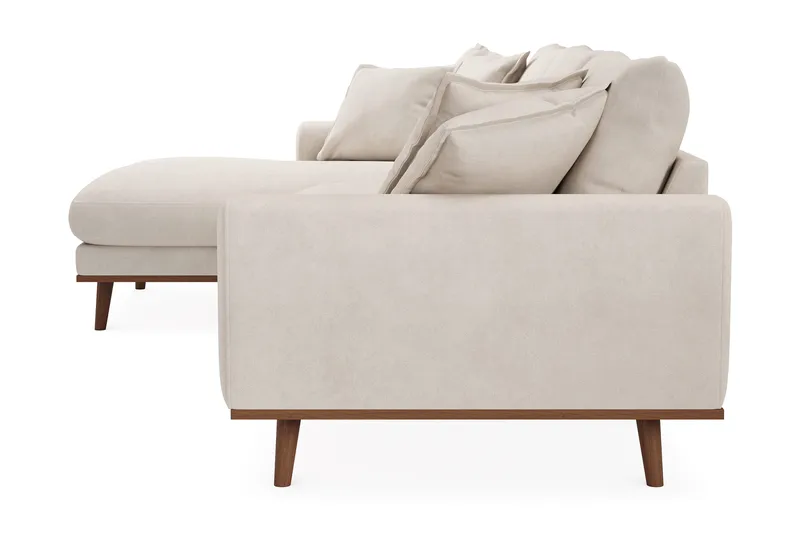 Copenhagen Premium 4-seters Venstrevendt L-formet Dyp Divansofa i Stof - Beige - Møbler - Sofaer - Sofa med chaiselong