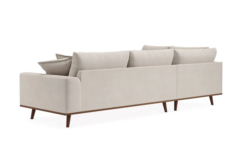 Copenhagen Premium 4-seters Venstrevendt L-formet Dyp Sjeselongsofa i Stof - Beige - Møbler - Sofaer - Sofa med chaiselong