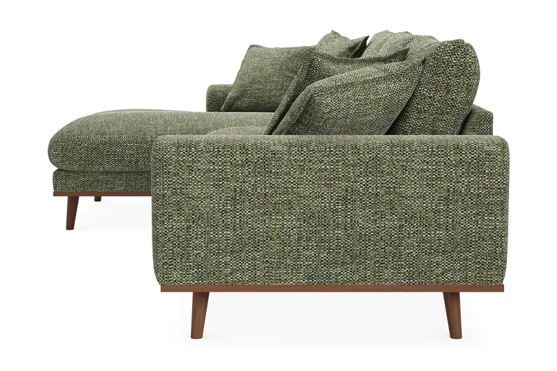 Copenhagen Premium 4-seters Venstrevendt L-formet Dyp Divansofa i Chenille - Grønn - Møbler - Sofaer - Sofa med chaiselong