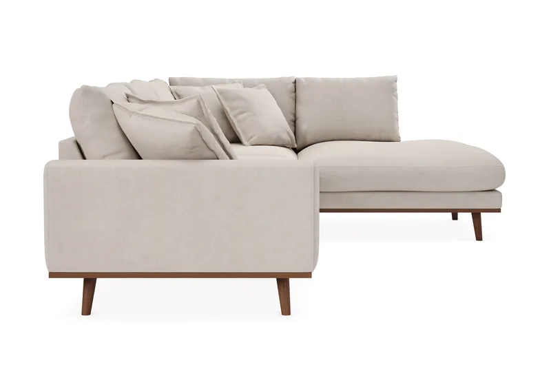 Copenhagen Premium 4-seters Høyrevendt L-formet Dyp Sjeselongsofa i Stof - Beige - Møbler - Sofaer - Sofa med chaiselong