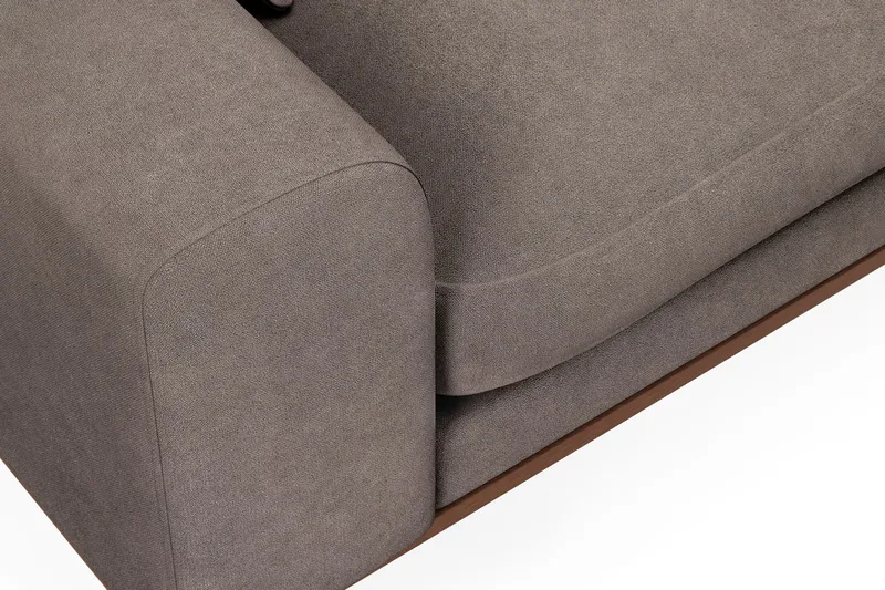 Copenhagen Premium 4-seters Høyrevendt L-formet Dyp Sjeselongsofa i Stof - Brun - Møbler - Sofaer - Sofa med chaiselong