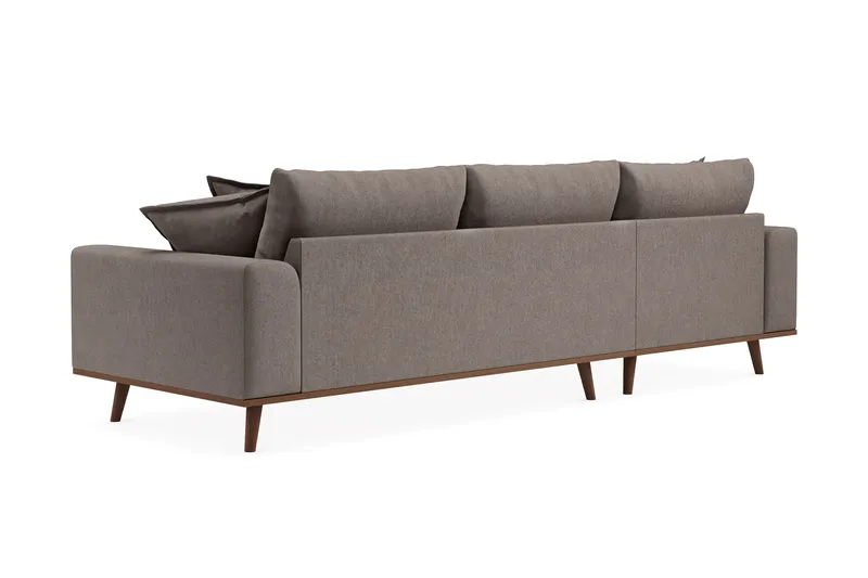 Copenhagen Premium 4-seters Venstrevendt L-formet Dyp Divansofa i Stof - Brun - Møbler - Sofaer - Sofa med chaiselong