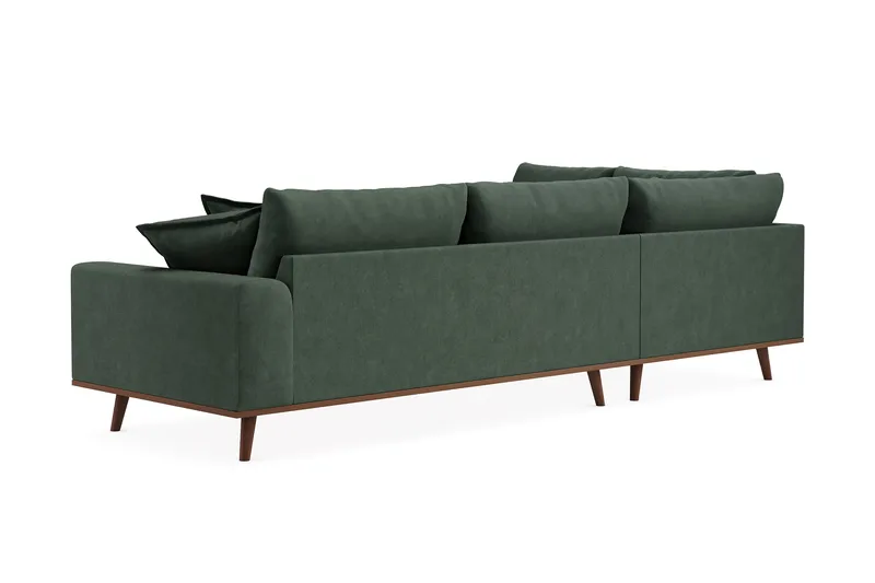 Copenhagen Premium 4-seters Venstrevendt L-formet Dyp Sjeselongsofa i Stof - Grøn - Møbler - Sofaer - Sofa med chaiselong