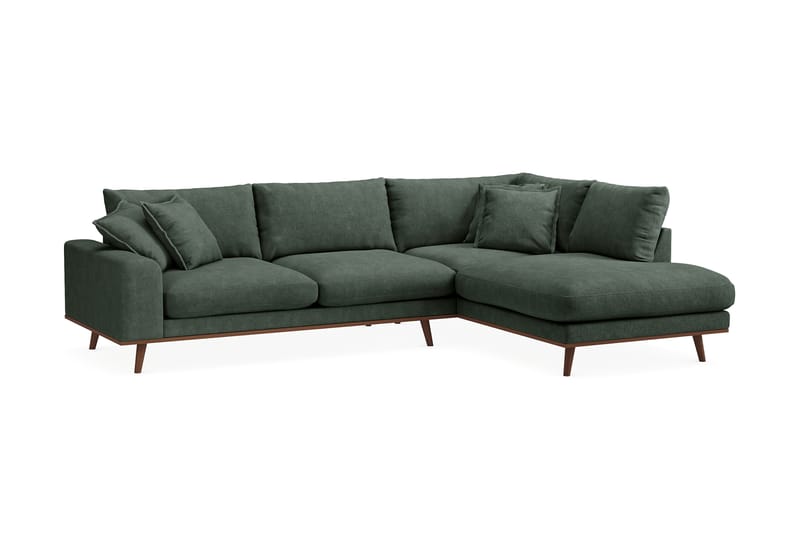 Copenhagen Premium 4-seters Høyrevendt L-formet Dyp Sjeselongsofa i Stof - Grøn - Møbler - Sofaer - Sofa med chaiselong