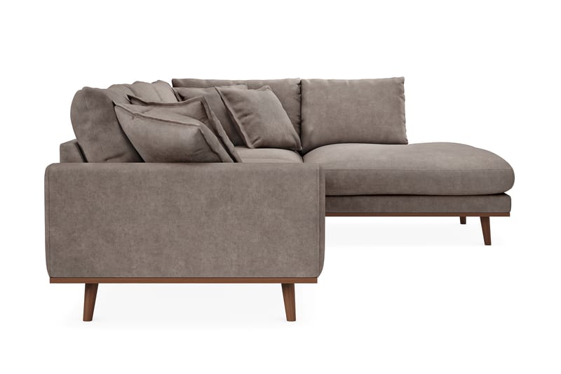 Copenhagen Premium 4-seters Høyrevendt L-formet Dyp Sjeselongsofa i Stof - Brun - Møbler - Sofaer - Sofa med chaiselong