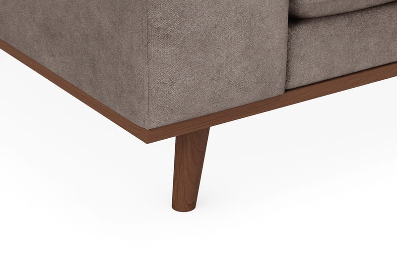 Copenhagen Premium 4-seters Høyrevendt L-formet Dyp Sjeselongsofa i Stof - Brun - Møbler - Sofaer - Sofa med chaiselong