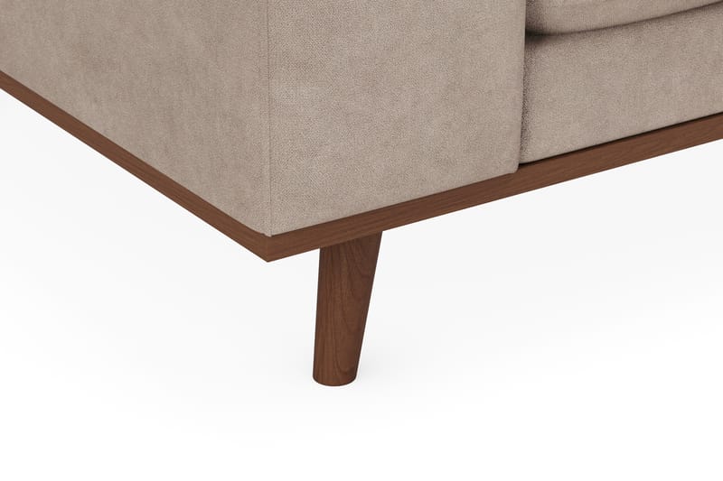 Copenhagen Premium 4-seters Høyrevendt L-formet Dyp Divansofa i Stof - Lysebrun - Møbler - Sofaer - Sofa med chaiselong
