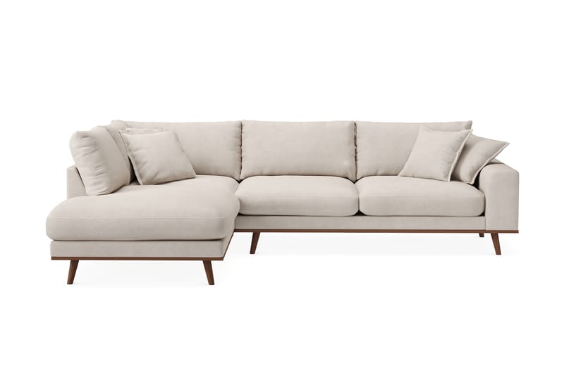 Copenhagen Premium 4-seters Venstrevendt L-formet Dyp Sjeselongsofa i Stof - Beige - Møbler - Sofaer - Sofa med chaiselong
